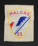 ÉCUSSON GROUPEMENT 23 MALGRÉ DES CHANTIERS DE JEUNESSE 2d type, Seconde Guerre Mondiale. 31673-2