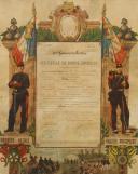 CERTIFICAT DE BONNE CONDUITE D'UN SOLDAT DU 18ème RÉGIMENT D'ARTILLERIE DE TOULOUSE, Troisième République. 29889R