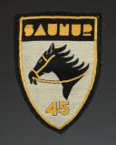 ÉCUSSON GROUPEMENT 45 SAUMUR DES CHANTIERS DE JEUNESSE 1er modèle, Seconde Guerre Mondiale. 31695-1