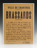 POSTER - DECREE OF THE CITY OF CHARTRES ON JULY 5, 1940 REGARDING THE REGULATION OF THE WEARING OF PASSIVE DEFENSE ARMBANDS, Second World War. 33030R