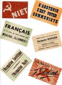 LOT D'AFFICHETTES PRINCIPALEMENT ANTI-COMMUNISTES, Quatrième République. 18564-1