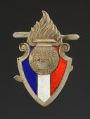 INSIGNE POUR CASQUE ADRIAN DE LA POLICE D'ÉTAT DE SEINE ET OISE, Troisième République - Seconde Guerre Mondiale. 31606R
