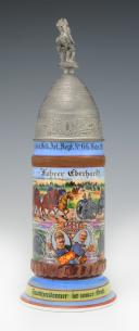 STEIN OF A SOLDIER FROM THE 66th FIELD ARTILLERY REGIMENT OF BADEN, Beer stein of a man from the 4th Baden Field Artillery Regiment Nr. 66, Second Reich. 30508R