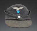 Luftwaffe cap, Luftwaffe M 1943 standard field cap for enlisted personnel, 1943 model, Second World War. Item number 30729.