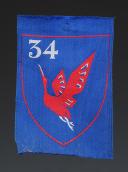 ÉCUSSON GROUPEMENT 34 SULLY DES CHANTIERS DE JEUNESSE, petit modèle, Seconde Guerre Mondiale. 31685-1