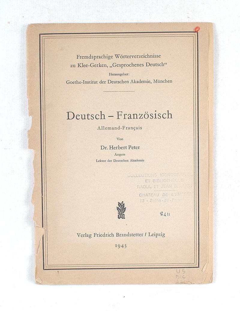 PETER Herbert Deutsch Französisch