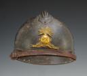 CASQUE ADRIAN DE PIERRE BAUDOUIN ÉLÈVE À L'ÉCOLE MILITAIRE D'INFANTERIE ET DE CHARS DE COMBAT, modèle 1915 modifié, reconditionné vers 1925, Troisième République - Seconde Guerre Mondiale. 28343