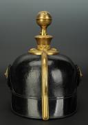 Photo 4 : CASQUE À POINTE D'OFFICIER D'ARTILLERIE À PIED PRUSSIEN 'FUSSARTILLERIE REGT GENERAL FELDZEUGMEISTER (Brandenburgisches) n°3', modèle 1895.