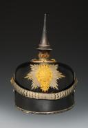 Saxon officer's pointed helmet, Saxon pickelhaube for officers of the veterinary troops, model 1871/1899, Second Reich. Item number: 32305.