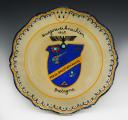 EARTHENWARE DISH FROM THE HENRIOT QUIMPER MANUFACTURE OF THE KRIEGSMARINE DEPOSIT UNIT BASED IN BREST IN BRITTANY FOR WAR CHRISTMAS 1942, Kriegsweihnachten 1942, Second World War. 27441R