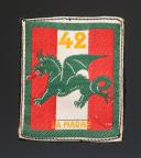 ÉCUSSON GROUPEMENT 42 LA MARNE DES CHANTIERS DE JEUNESSE, grand modèle, Seconde Guerre Mondiale. 31691-2R