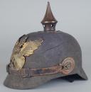 Photo 3 : 263	CASQUE A POINTE TROUPE ERSATZ AVEC SON COUVRE-CASQUE DU 9. Badisches Infanterie-REGIMENT Nr.170, modèle 1914-1915. 
