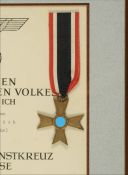 Photo 2 : DIPLÔME ET DÉCORATION DE LA CROIX DU MÉRITE DE GUERRE SANS GLAIVES DE RICHARD EHRLICH, Kriegsverdienstkreuz ohne Schwerten, modèle 1939.