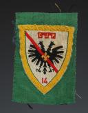 ÉCUSSON GROUPEMENT 14 DU GUESCLIN groupe 3 du 2e modèle DES CHANTIERS DE JEUNESSE petit modèle, Seconde Guerre Mondiale. 31664-3