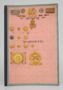 BUTTON BOARDS, INSIGNIA, AND BELT BUCKLES FROM THE STATES OF ABYSSINIA AND AFGHANISTAN, 20th century. 21567-3