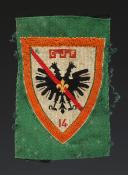 ÉCUSSON GROUPEMENT 14 DU GUESCLIN groupe 5 du 2e modèle DES CHANTIERS DE JEUNESSE petit modèle, Seconde Guerre Mondiale. 31664-5