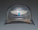 CASQUE DE LA DÉFENSE AÉRIENNE DU REICH, Reichsluftschutzbund (RLB) Stahlhelm 35 Ausschusskalotte, modèle 1935, Seconde Guerre Mondiale. 29689R