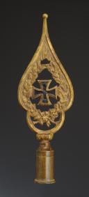 POINTE DE HAMPE DE DRAPEAU ALLEMAND, Preußen Fahnenspitze für Bataillonsfahnen mit dem Großkreuz des Eisernen Kreuzes 1914, Deuxième Reich. 32310