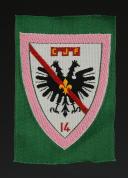 ÉCUSSON GROUPEMENT 14 DU GUESCLIN groupe 10 du 2e modèle DES CHANTIERS DE JEUNESSE petit modèle, Seconde Guerre Mondiale. 31664-8