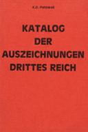 KATALOG DER AUSZEICHNUNGEN DRITTES REICH