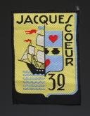 ÉCUSSON GROUPEMENT 32 JACQUES COEUR DES CHANTIERS DE JEUNESSE, 1er modèle, Seconde Guerre Mondiale. 31682-1R