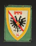 ÉCUSSON GROUPEMENT 14 DU GUESCLIN groupe 3 du 2e modèle DES CHANTIERS DE JEUNESSE petit modèle, Seconde Guerre Mondiale. 31664-12