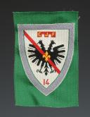 ÉCUSSON GROUPEMENT 14 DU GUESCLIN groupe 8 du 2e modèle DES CHANTIERS DE JEUNESSE petit modèle, Seconde Guerre Mondiale. 31664-17