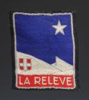 ÉCUSSON GROUPEMENT 8 LA RELÈVE DES CHANTIERS DE JEUNESSE, 2d modèle, Seconde Guerre Mondiale. 31656-1