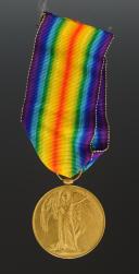 NOMINATIVE COMMEMORATIVE INTERALLIED MEDAL 1914-1918 BRITISH VERSION, created on 20th July 1922. 1920s. Serial number 33875R.