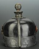 Photo 4 : CASQUE À POINTE TROUPE  DE FELDARTILLERIE BADOIS "5. Badisches Feldartillerie - Regt."n° 76, modèle 1915.
