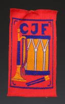 ÉCUSSON DES JEUNES ET CADRES SUBALTERNES DE LA BATTERIE-FANFARE DE LA MUSIQUE NATIONALE DU GROUPEMENT 42 ET DES TAMBOURS ET CLAIRONS DES GROUPEMENTS DES CHANTIERS DE JEUNESSE, Seconde Guerre Mondiale. 31722