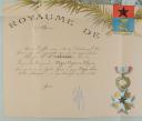Photo 4 : LETTRES D’ADMISSION À L’ÉCOLE NAVALE IMPÉRIALE ET DIPLÔME DE L'ORDRE DE PORTO-NOVO.