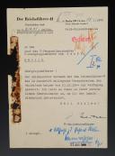 MEMO FROM AN SS CAPTAIN TO SS GENERAL VON HERFF, CHIEF OF THE SS PERSONNEL, World War II. 18641R