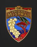 INSIGNE GROUPEMENT 17 MISTRAL DES CHANTIERS DE JEUNESSE, 1er type, Seconde Guerre Mondiale. 31899-2R