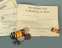 Photo 4 : Ensemble de décorations, diplômes et plaque d’identité du Gefreiter HENSLER du Füsilier Regiment 40