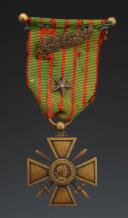 CROIX DE GUERRE « 1914-1915 » AVEC ÉTOILE EN ARGENT ET PALME EN BRONZE, créée en 1915, Première Guerre Mondiale. 29741-6R