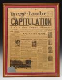 PREMIÈRE PAGE DU JOURNAL« L'AUBE » DU 8 MAI 1945 JOUR DE LA CAPITULATION ALLEMANDE, Seconde Guerre Mondiale. 33345R