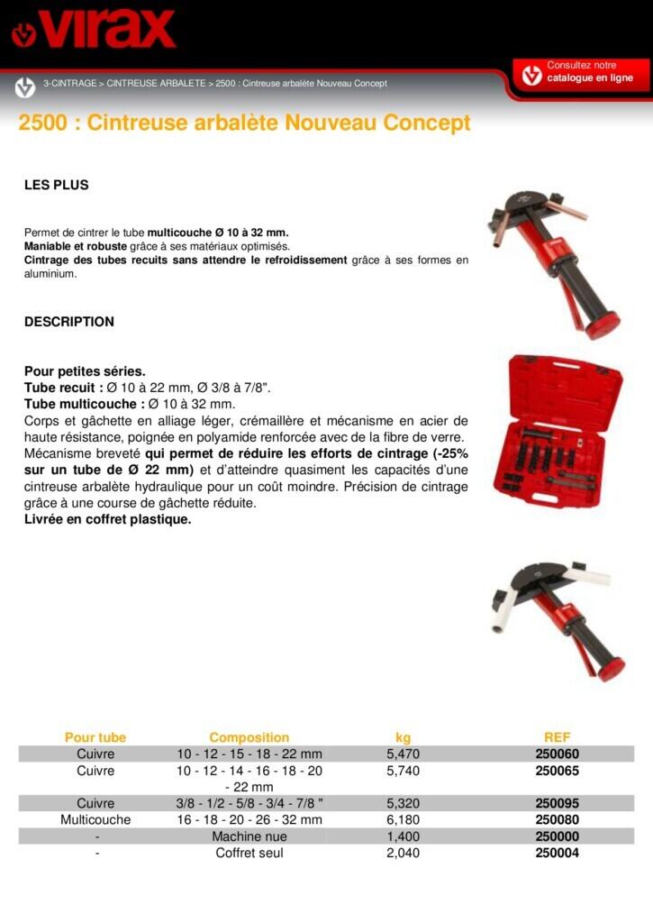 Location outil Cintreuse manuel Virax près de Panissières
