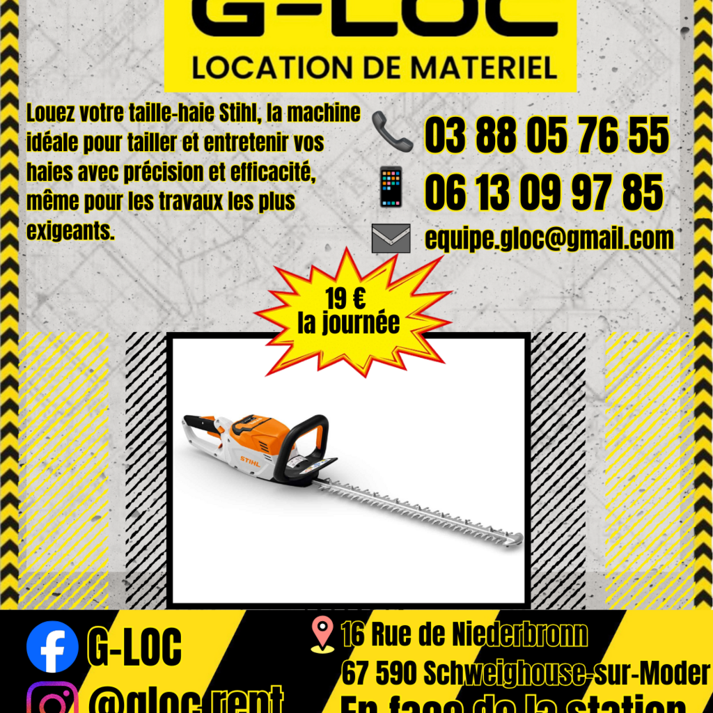Location outil Taille haie Électrique Stihl près de Schweighouse-sur-Moder