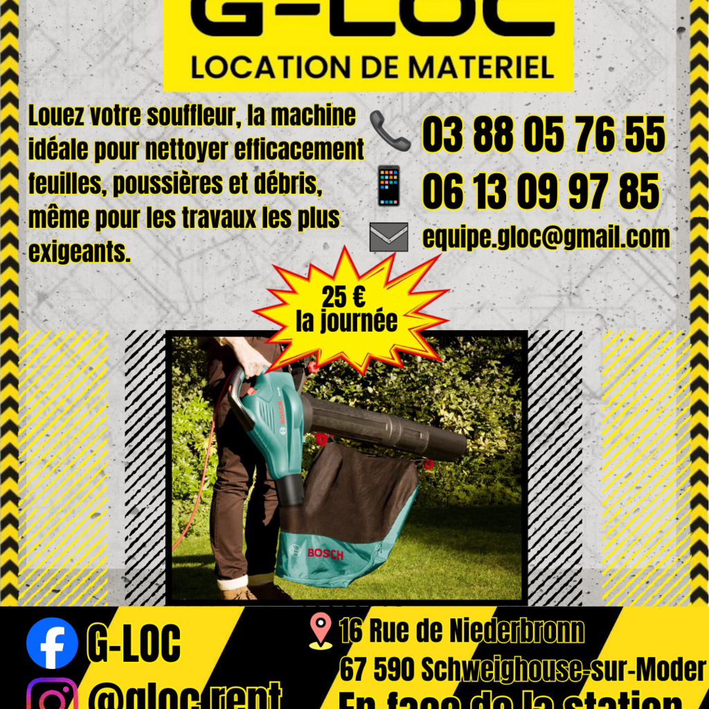 Location outil Aspirateur souffleur Électrique Bosch près de Schweighouse-sur-Moder