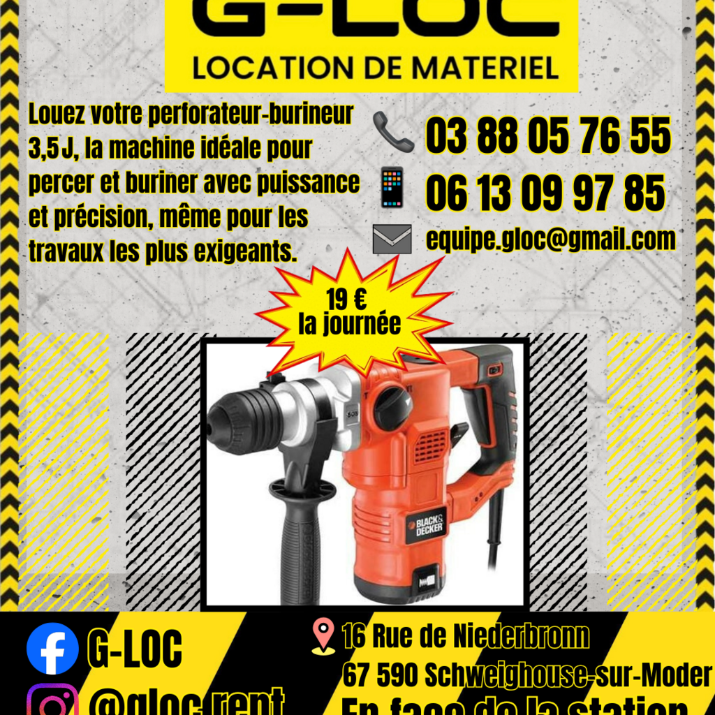 Location outil Burineur perforateur Électrique Spit près de Schweighouse-sur-Moder