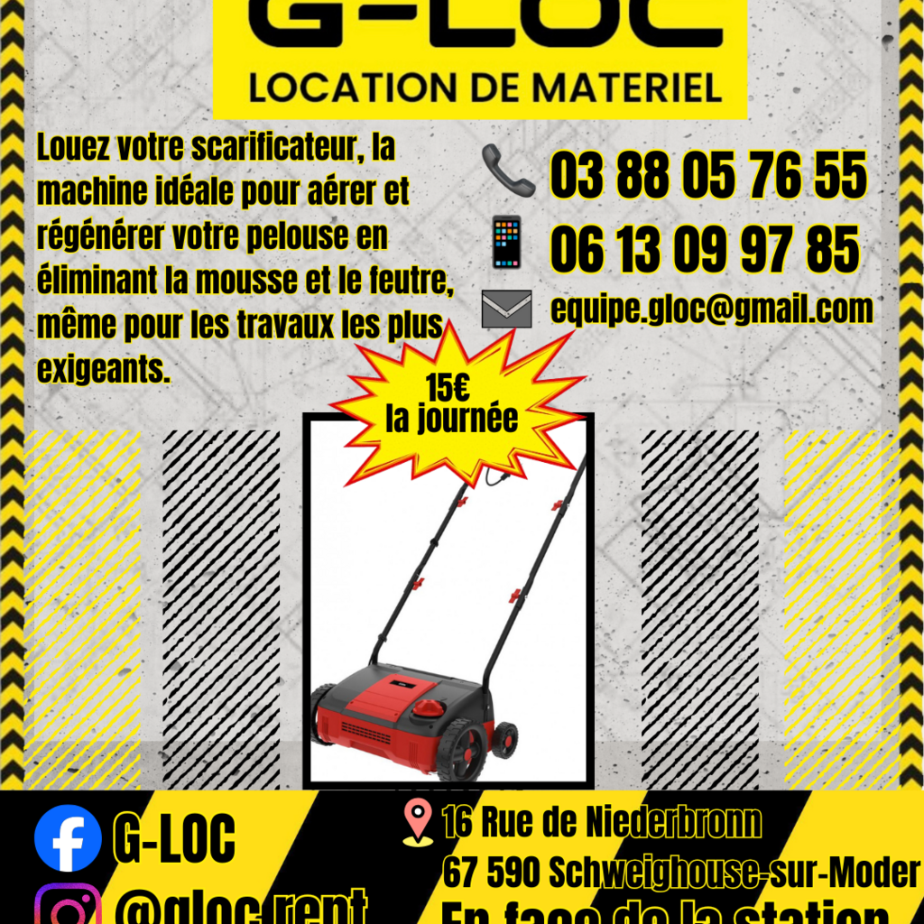 Location outil Scarificateur Électrique près de Schweighouse-sur-Moder
