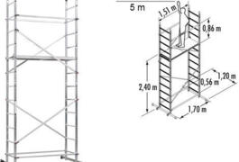 Location outil Echafaudage jusqu'à 5,5m aluminium et roulettes près de Ceyrat