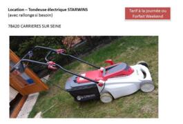 Location outil Tondeuse electrique près de Carrières-sur-Seine