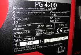 Location outil Groupe electrogène 4000w nominal près de Gondecourt