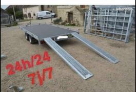 Location outil Remorque porte voiture Plus de 750kg près de Ozouer-le-Voulgis
