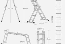 Location outil échelle articulée 4x3 barreaux  près de Fontaines sur saone