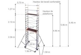 Location outil Échafaudage en aluminium sur roulettes  Dexter près de Esquerdes