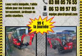 Location outil Mini pelle Avec Livraison près de Schweighouse-sur-Moder