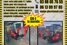Location outil Mini pelle Avec Livraison près de Schweighouse-sur-Moder